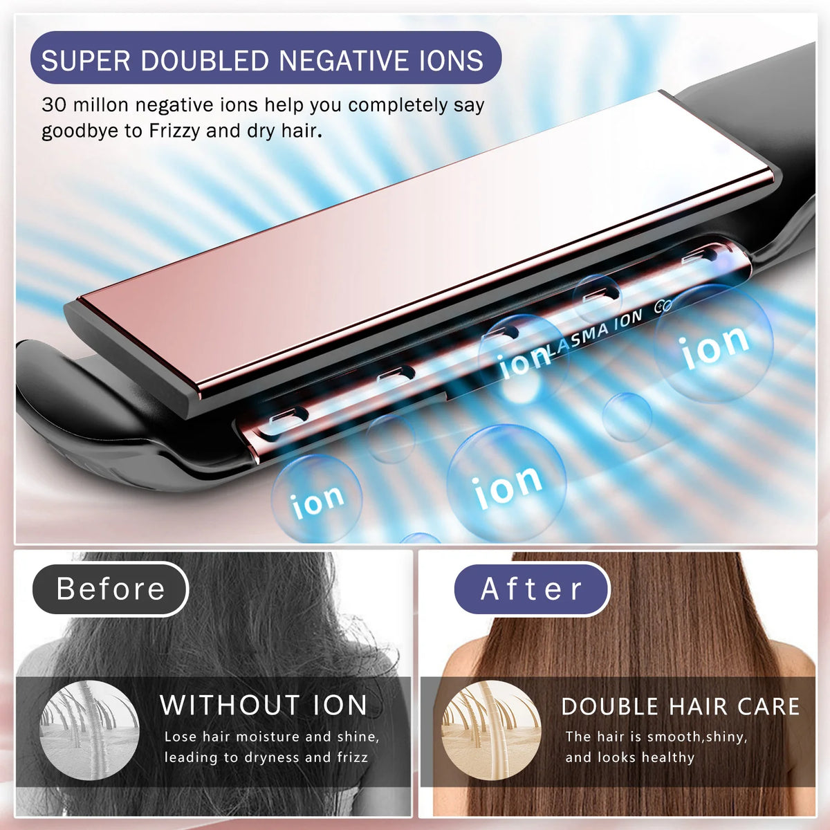 RUCHA Hair Straightener Air Suspended Plasma Ceramic Flat Iron Floating Plates 2in 1 Straights And Curler for All Hair Types