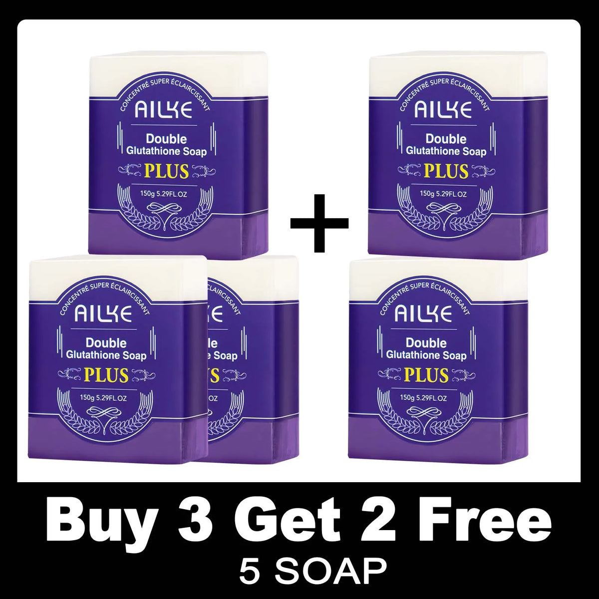 AILKE Glutathione PLUS Skin Care Set, Advanced Lightening Lotion, Moisturizes, Softens Skin, Skin Glowing Range for Men Women