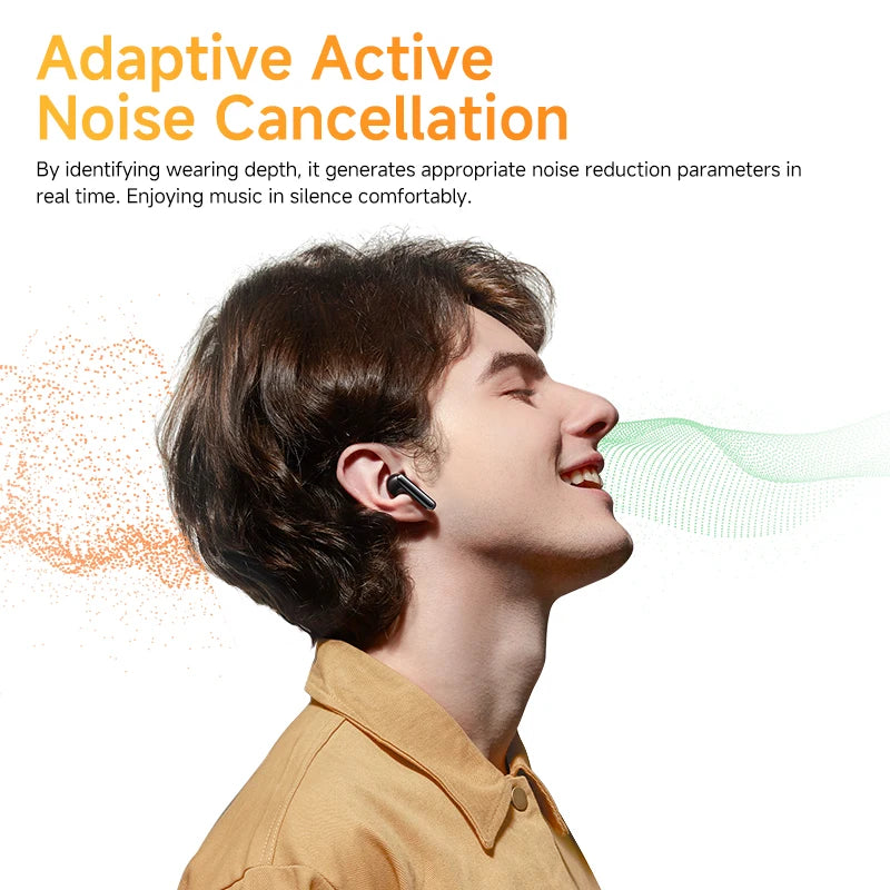 QCY AilyBuds Pro+ Wireless Earbuds Adaptive ANC Bluetooth 5.3 Earphones LDAC Hi-Res Audio Multipoint Connection IPX5 Headphones
