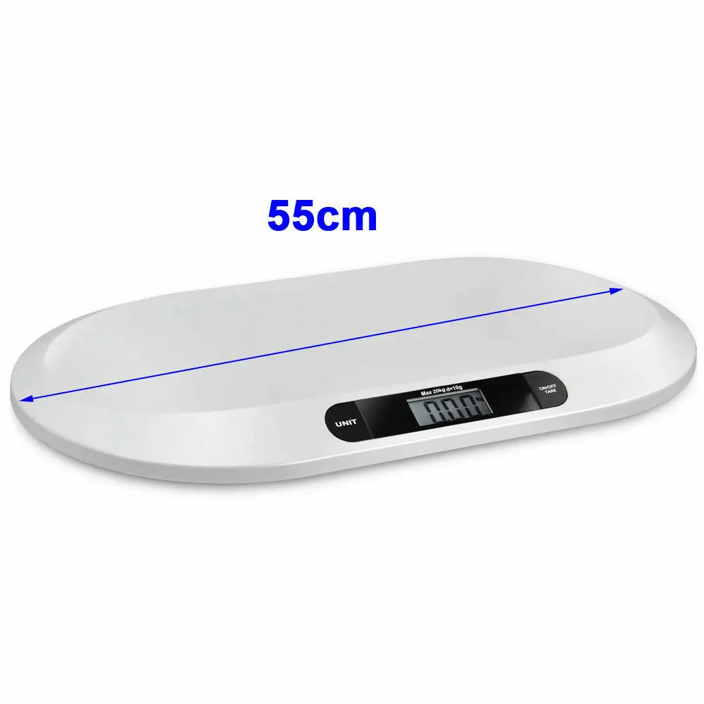 Digital Baby Scale with 20kg Capacity Kitchen Scales Pet Scale Tare Function Accurate Measurement for Infant & Pet Weighing
