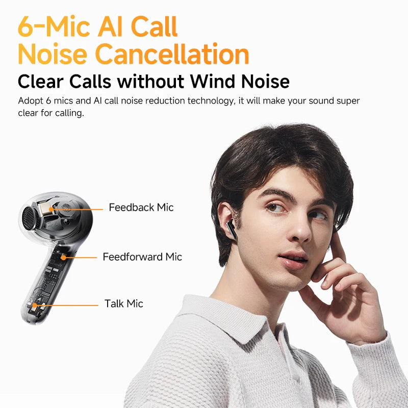 QCY AilyBuds Pro+ Wireless Earbuds Adaptive ANC Bluetooth 5.3 Earphones LDAC Hi-Res Audio Multipoint Connection IPX5 Headphones