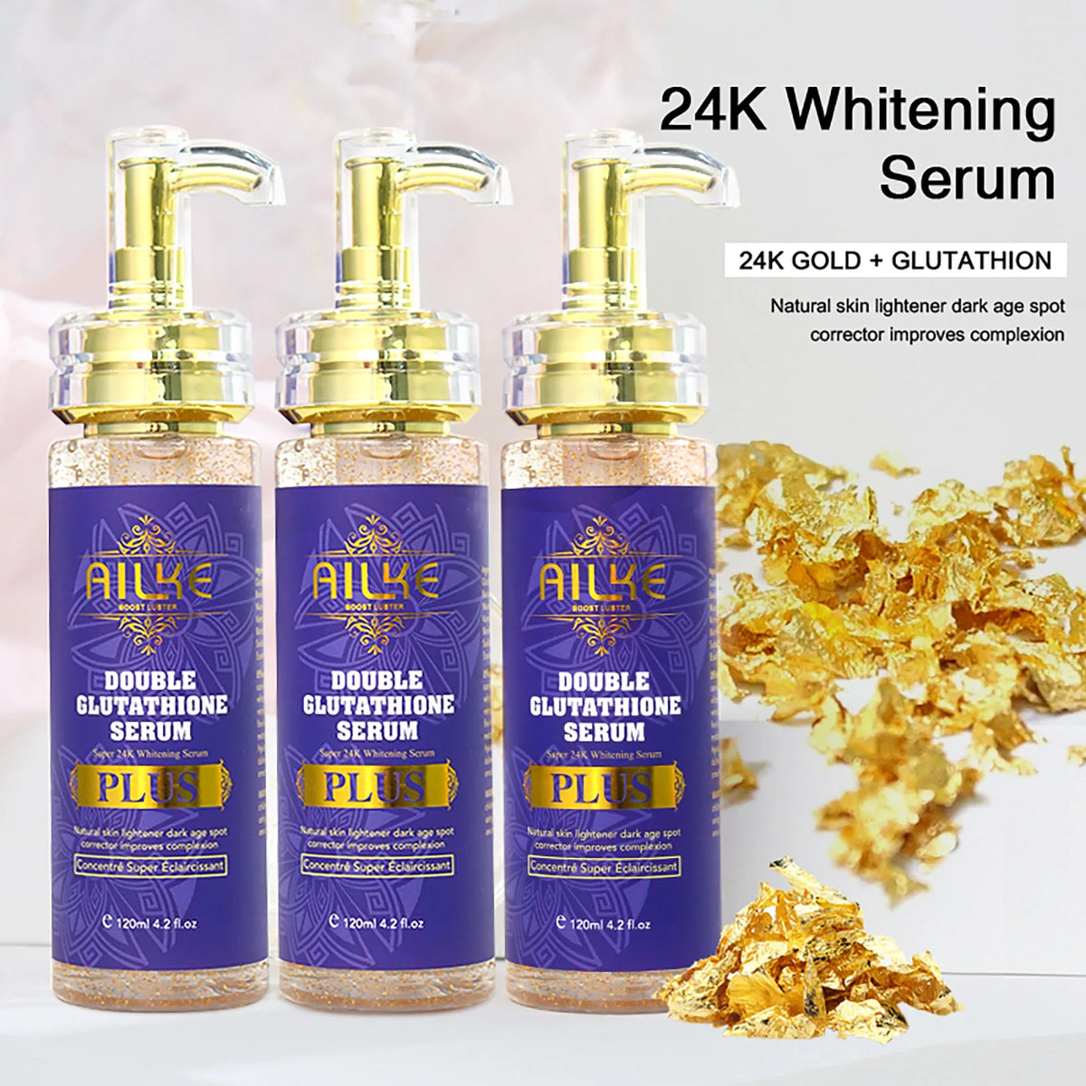 AILKE Glutathione PLUS Skin Care Set, Advanced Lightening Lotion, Moisturizes, Softens Skin, Skin Glowing Range for Men Women
