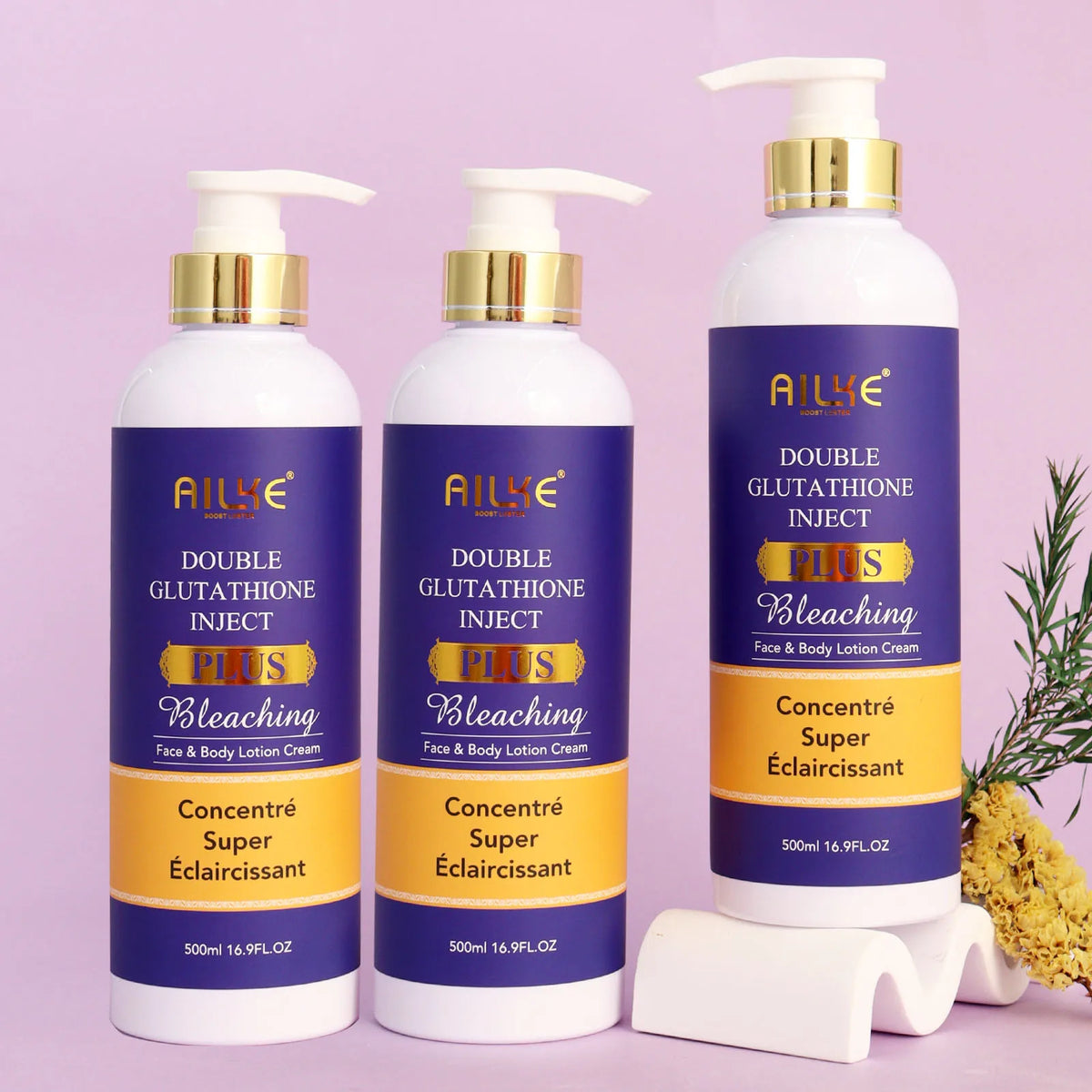 AILKE Glutathione PLUS Skin Care Set, Advanced Lightening Lotion, Moisturizes, Softens Skin, Skin Glowing Range for Men Women