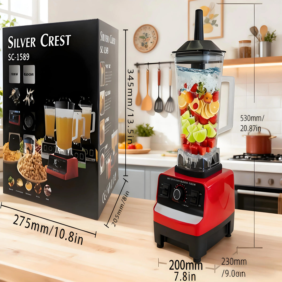 Safe BPA-Free Blender with Jar – Great for Smoothies & Beverages, Comes with 6 Useful Tools