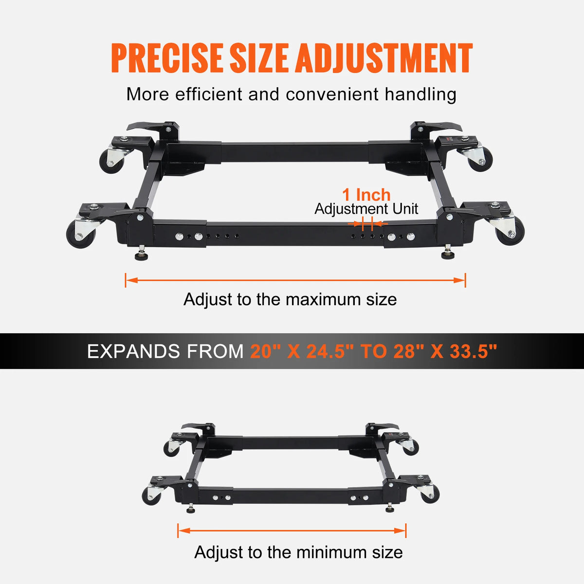 SucceBuy 1500Lbs Washing Machine Stand Movable Refrigerator Mobile Roller Base with Wheels Adjustable Bracket for Home Appliance
