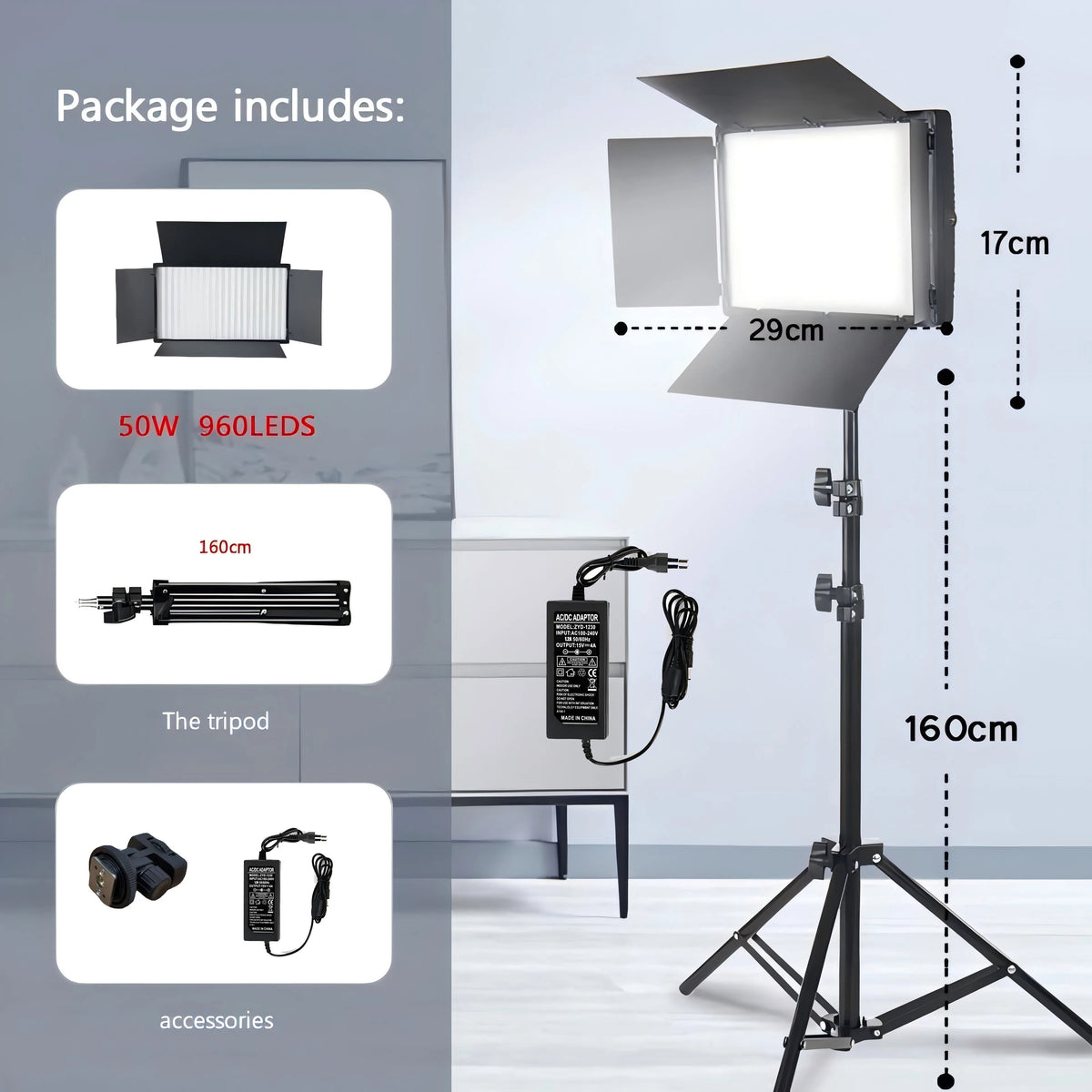 LED Photo Studio Light Video Studio Light With Dimmable for Game Live Video Lighting Portable Video Recording Photography Lamp