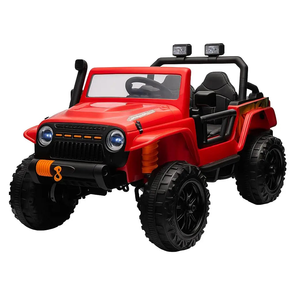 24V 2 Seater Kids Ride On Electric Truck With Remote Control, 4x55W Motors, 4WD/2WD, LED Lights, Music Player, 220 lb Capacity, 2-4 MPH