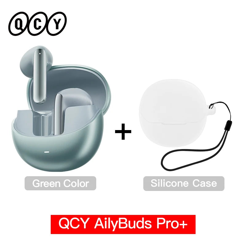 QCY AilyBuds Pro+ Wireless Earbuds Adaptive ANC Bluetooth 5.3 Earphones LDAC Hi-Res Audio Multipoint Connection IPX5 Headphones