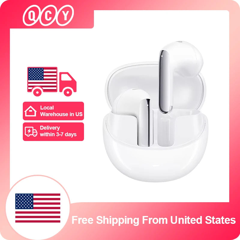 QCY AilyBuds Pro+ Wireless Earbuds Adaptive ANC Bluetooth 5.3 Earphones LDAC Hi-Res Audio Multipoint Connection IPX5 Headphones