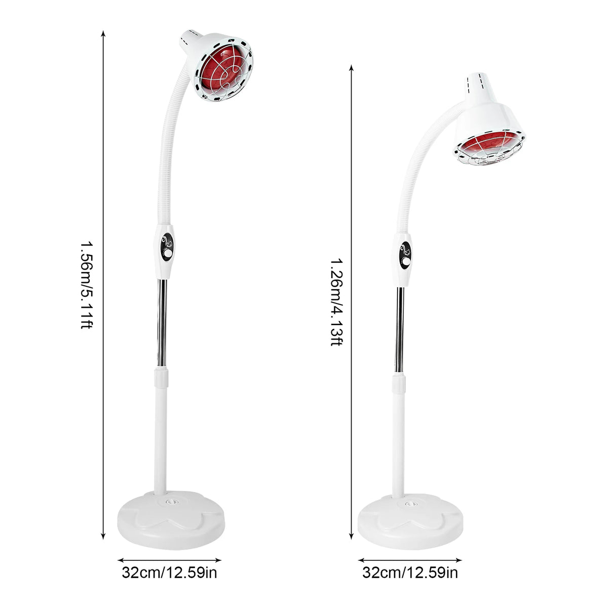 Infrared Heat Lamp, 275W Therapy Lamp for Body or Pain Relief, Adjustable Temperature and Angle Therapeutic Lamp for Home