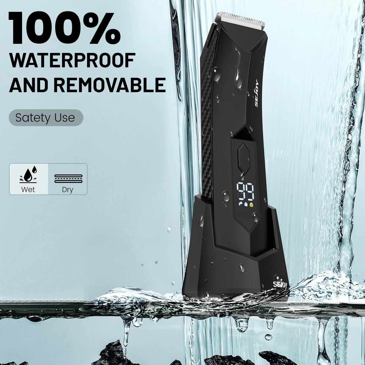 Sejoy Shaver for Men Ball Trimmer for Groin Pubic Grooming Body Hair Trimmer Replaceable Ceramic Blade Heads Electric Razor