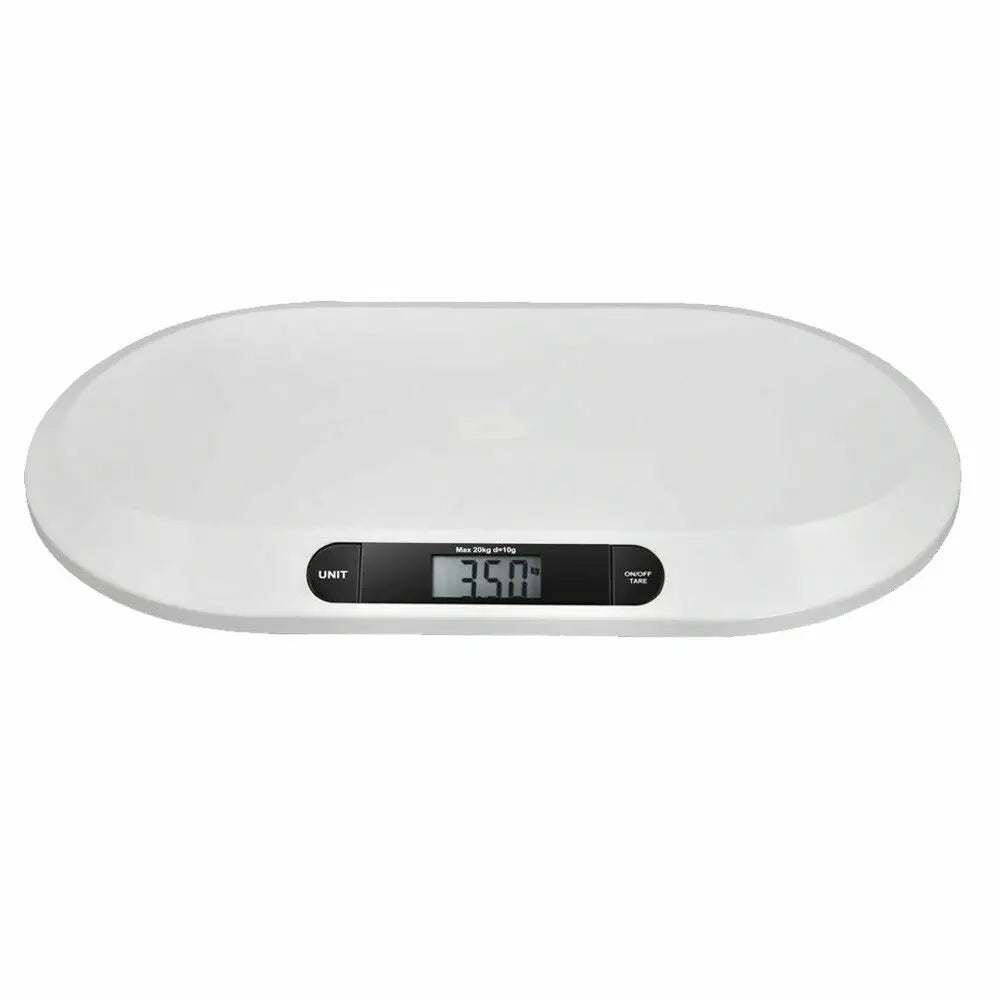 Digital Baby Scale with 20kg Capacity Kitchen Scales Pet Scale Tare Function Accurate Measurement for Infant & Pet Weighing