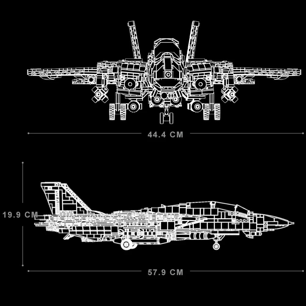 2453PCS F-14 Tomcat two-seat carrier-based fighter building block kit, aviation toy model, adult military fan collection M8021