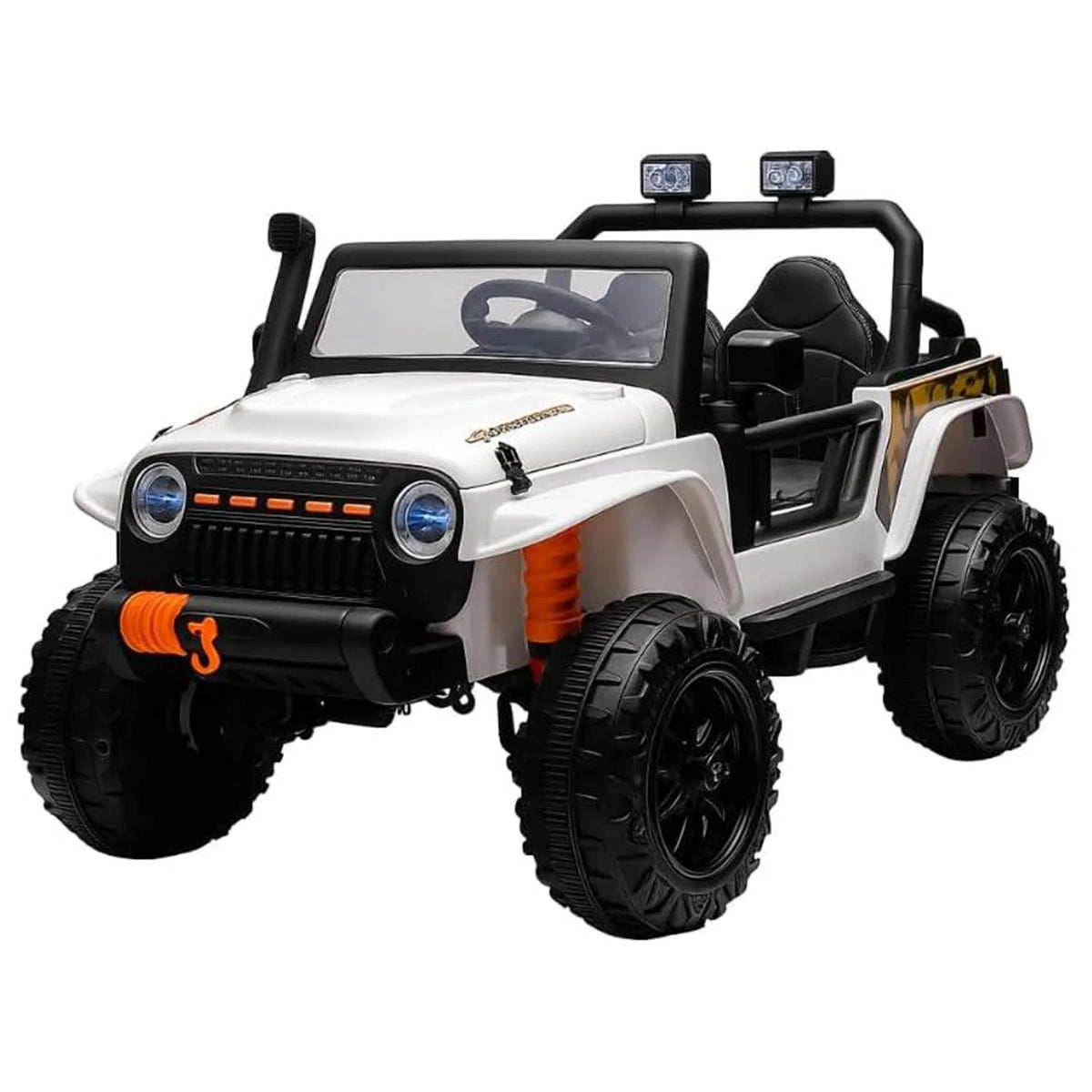 24V 2 Seater Kids Ride On Electric Truck With Remote Control, 4x55W Motors, 4WD/2WD, LED Lights, Music Player, 220 lb Capacity, 2-4 MPH