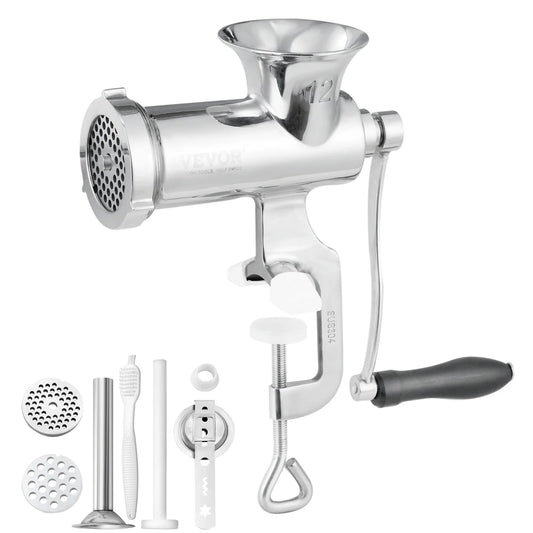 SucceBuy Manual Meat Grinder 304 Stainless Steel Hand Meat Grinder with Steel Table Clamp Meat Mincer Sausage Maker
