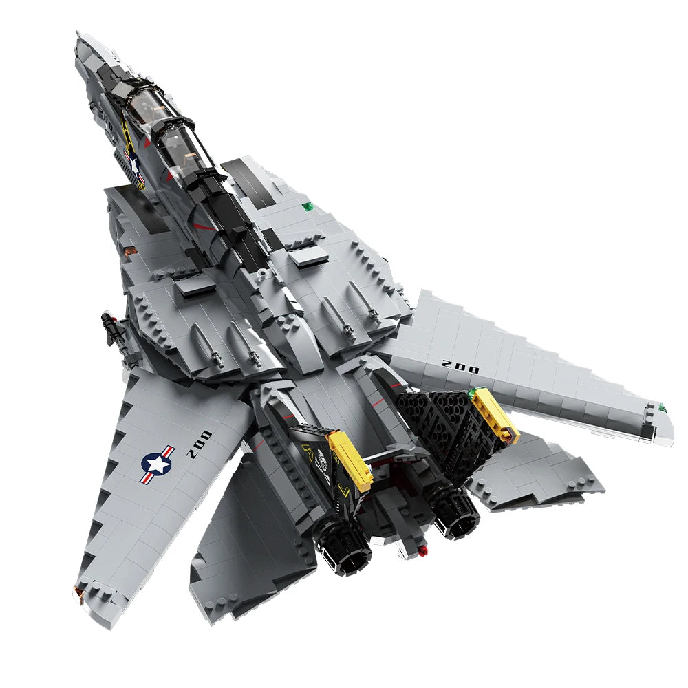 2453PCS F-14 Tomcat two-seat carrier-based fighter building block kit, aviation toy model, adult military fan collection M8021