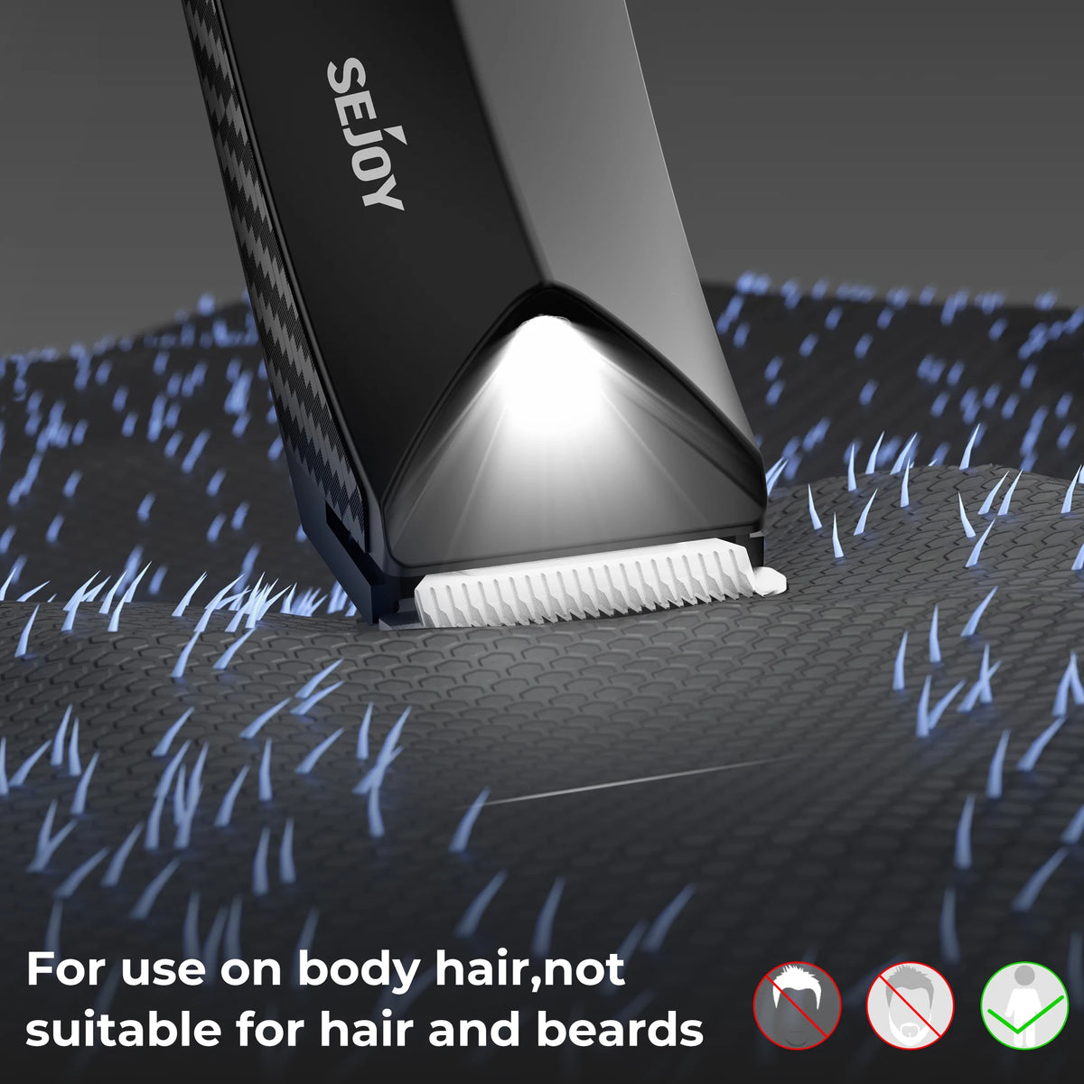 Sejoy Shaver for Men Ball Trimmer for Groin Pubic Grooming Body Hair Trimmer Replaceable Ceramic Blade Heads Electric Razor