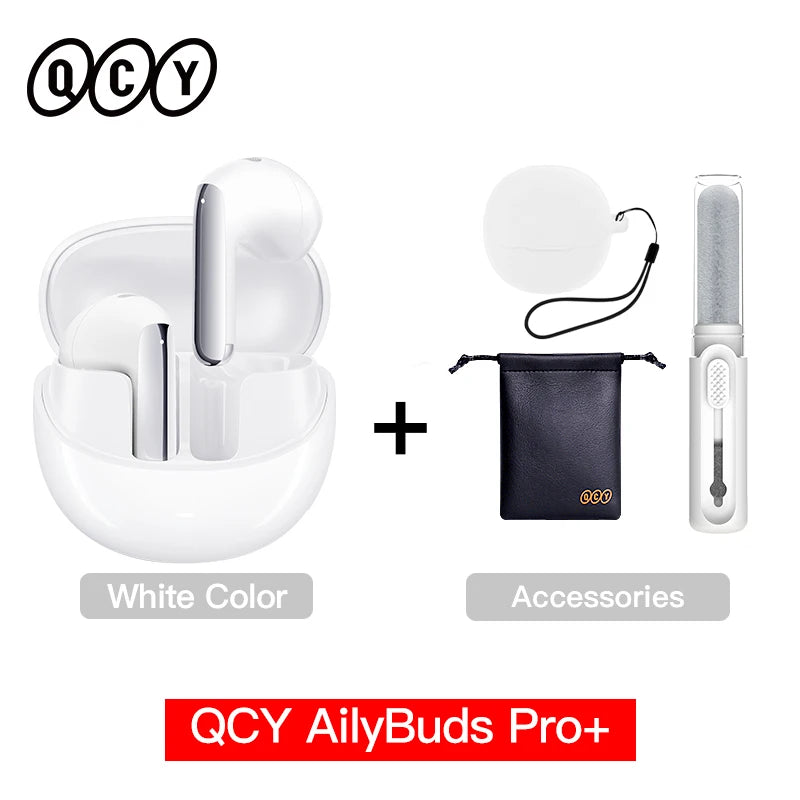 QCY AilyBuds Pro+ Wireless Earbuds Adaptive ANC Bluetooth 5.3 Earphones LDAC Hi-Res Audio Multipoint Connection IPX5 Headphones