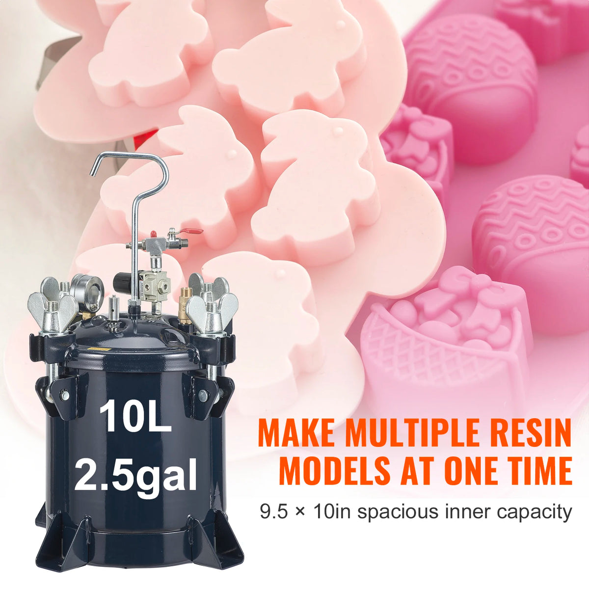 SucceBuy 10L Spray Paint Pressure Pot Tank Air Paint Pressure Pot Metal Rack Leak Repair Sealant for Industry Home Construction